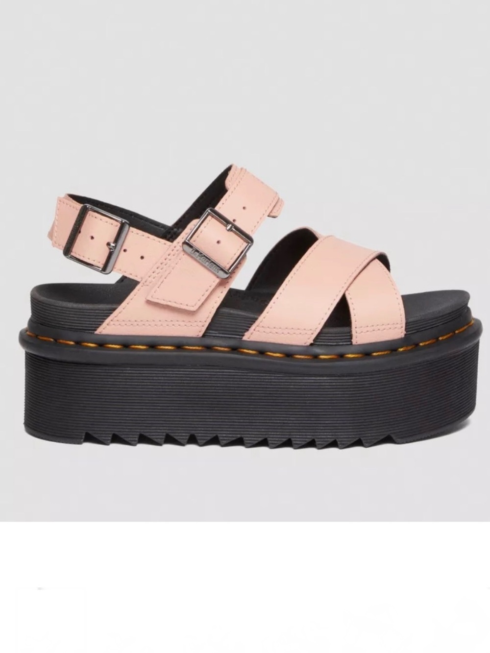 Dr. Martens Voss II Athena Leather Strap Platform Peach Beige Women’s size 8 NEW